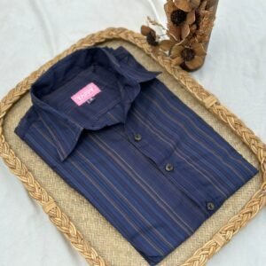 Nevy Blue Stripe Formal Full Sleeve Shirt - TAFFY